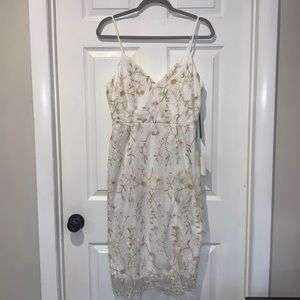 Lulus Starleena Embroidered Bodycon Midi Dress